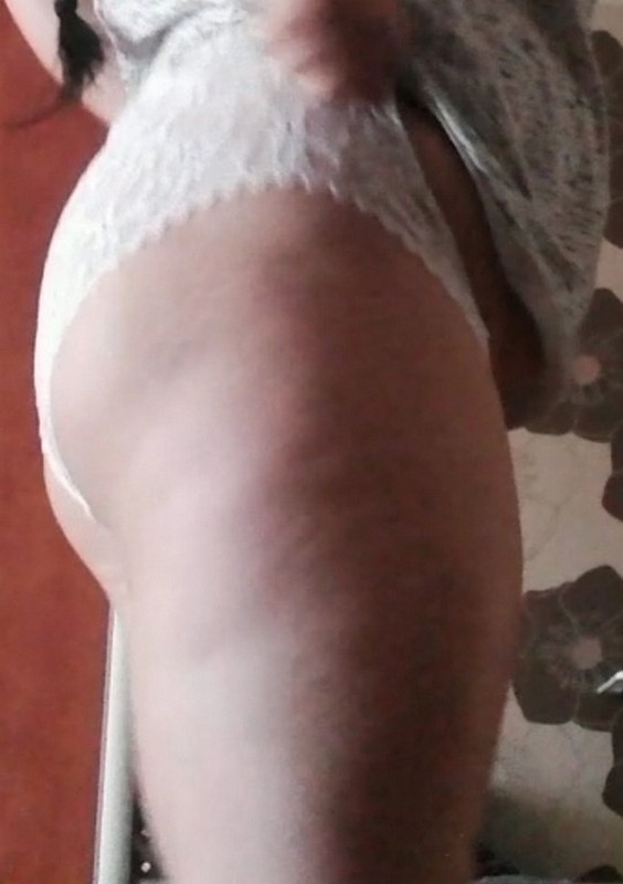 wife ass in white panties - N