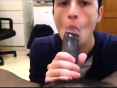 White Mexican Young Boy Sucking Black Cock Eating Cums